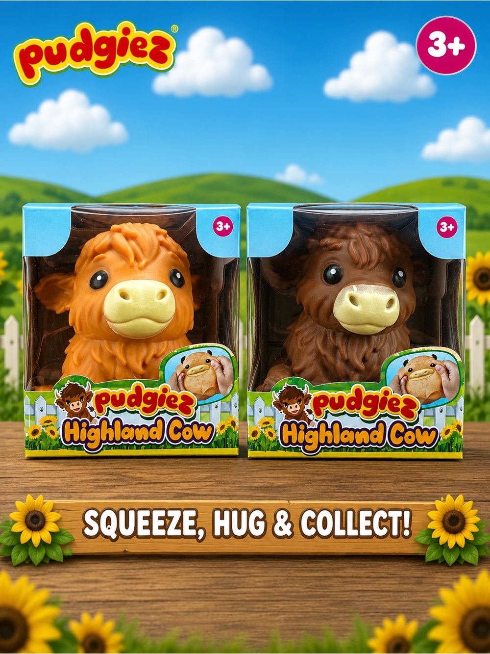Cracker Barrel Pudgiez Highland Cow Plush — Orange or Brown Only One